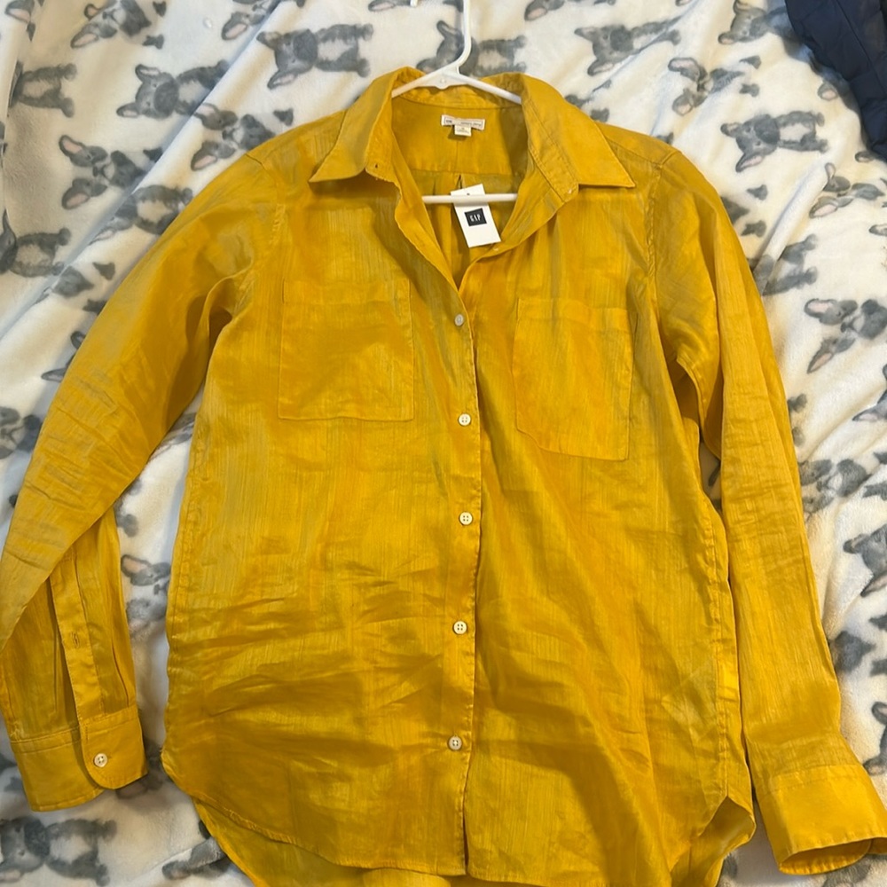 Gap Ramie button up shirt size M new with tags